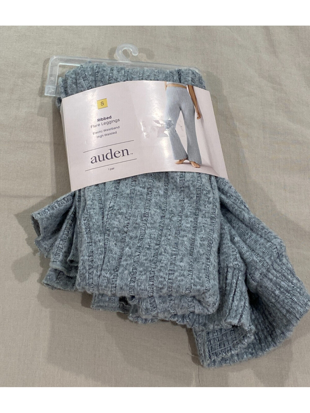 Auden Woman’s Size Small Grey Ribbed Flare Soft Cozy Leggings